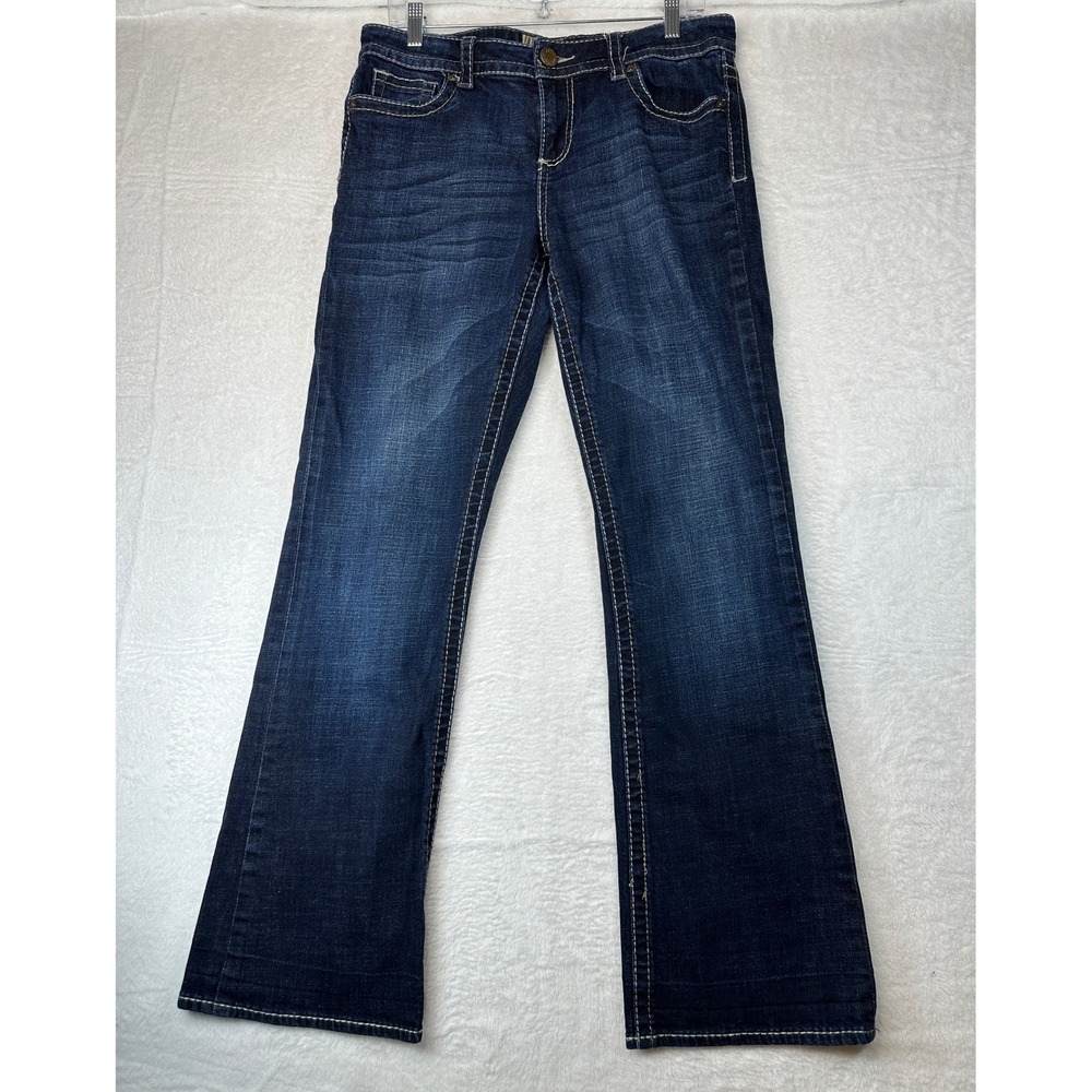 KUT from the Kloth Jeans Women 10 Blue Dark Wash Bootcut Contrast Stitch
